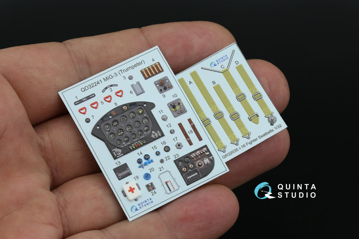 Intérieur du MiG-3 Quinta Studio QD+32241 imprimé en 3D et coloré sur papier décalcomanie (Trumpeter) (avec pièces en résine imprimées en 3D) 1/32 – image 4