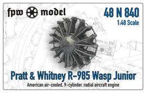 Maquette FPW 48N840 Pratt &amp;amp; Whitney R-985 Wasp Junior (complète) 1/48