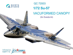 Quinta Studio QC72003 SU-57 verrière transparente thermoformée 2 pièces (pour kits Zvezda 7319) 1/72