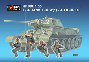 Hobby Fan HF588 ÉQUIPAGE DE CHAR T-34 (1) - 4 FIGURINES