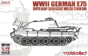 Modelcollect UA72144 Mortier d&amp;#39;assaut super lourd allemand E-75 de 38 cm de la Seconde Guerre mondiale (1/72)