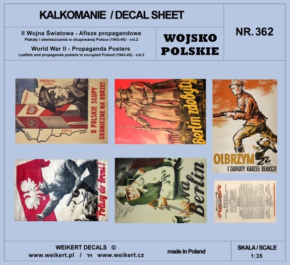 Weikert Decals DEC362 Affiches de propagande - Affiches et annonces en Pologne occupée (1943-45) - vol.2 1/35