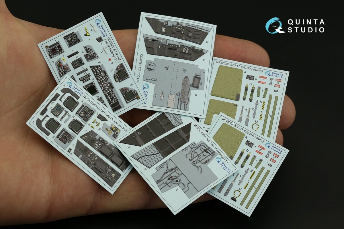 Intérieur imprimé en 3D et coloré sur papier décalcomanie Quinta Studio QD32156 F/A-18D (fin de production) (Academy) 1/32 – immagine 8
