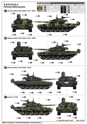 Trumpeter 00925 Char de combat principal russe T-72B1 avec blindage réactif Kontakt-1 1/16 – Bild 2