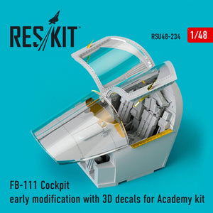 RESKIT RSU48-0234 FB-111 COCKPIT MODIFICATION RAPIDE AVEC DÉCALCOMANIES 3D POUR MAQUETTE ACADEMY 1/48