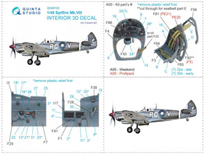 Intérieur imprimé en 3D et coloré sur papier décalcomanie Quinta Studio QD48120 Spitfire Mk.VIII (Eduard) 1/48 – image 12