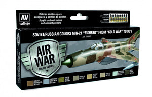 Vallejo 71607 Peintures soviétiques/russes pour MiG-21 Fishbed, de 50 à 90, 8 x 17 ml