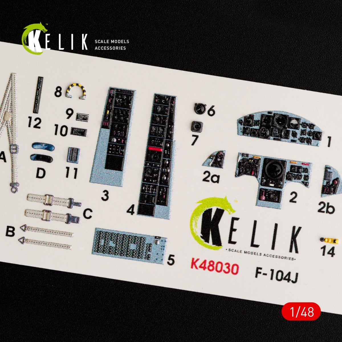 KELIK K48030 F-104J « STARFIGHTER » DÉCALCOMANIES 3D INTÉRIEURES POUR MAQUETTE KINETIC 1/48 – imagen 2