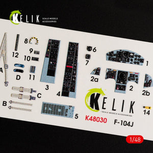 KELIK K48030 F-104J « STARFIGHTER » DÉCALCOMANIES 3D INTÉRIEURES POUR MAQUETTE KINETIC 1/48 – imagen 2