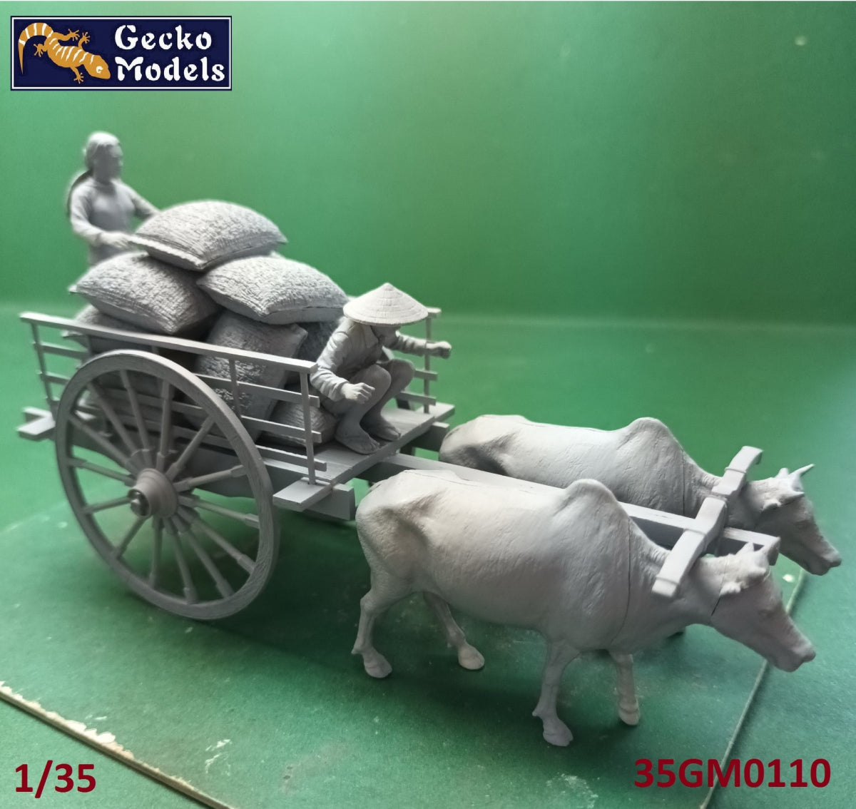 Gecko Models 35GM0110 Chariot à bétail de fermier vietnamien des années 60-70, échelle 1/35 – image 2