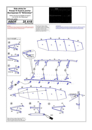 Jupes latérales Aber 35A018 pour PzKpfw IV(G), Brumbar (début) (1/35) – image 4
