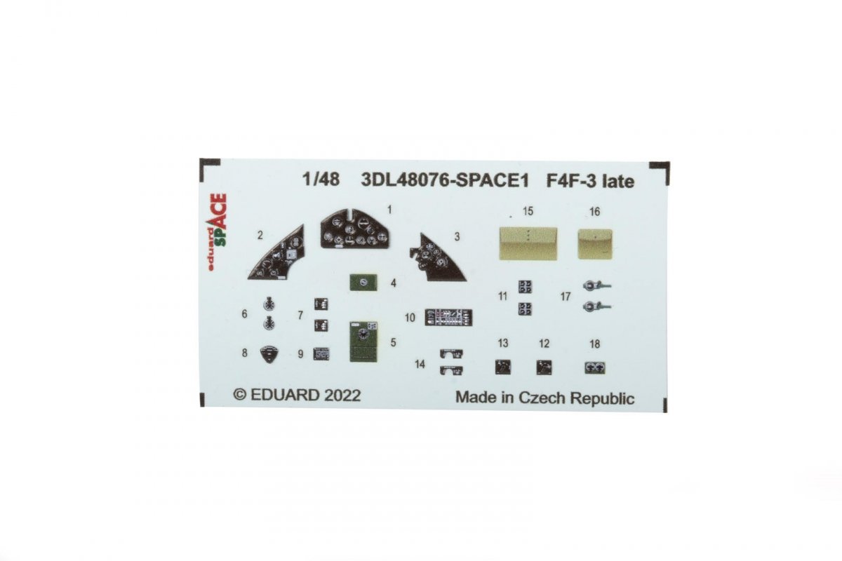 Eduard 3DL48076 F4F-3 fin SPACE EDUARD 1/48