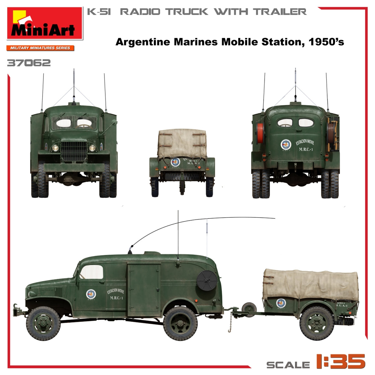 Miniart 37062 K-51 CAMION RADIO AVEC REMORQUE 1/35 – image 4