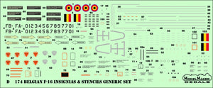 Décalcomanies ModelMaker D48174 Insignes et pochoirs belges pour F-16 - Jeu générique 1/48 – immagine 3