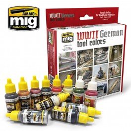 Munitions Mig Jimenez 7179, couleurs d&amp;#39;outils allemands de la Seconde Guerre mondiale, 12 x 17 ml