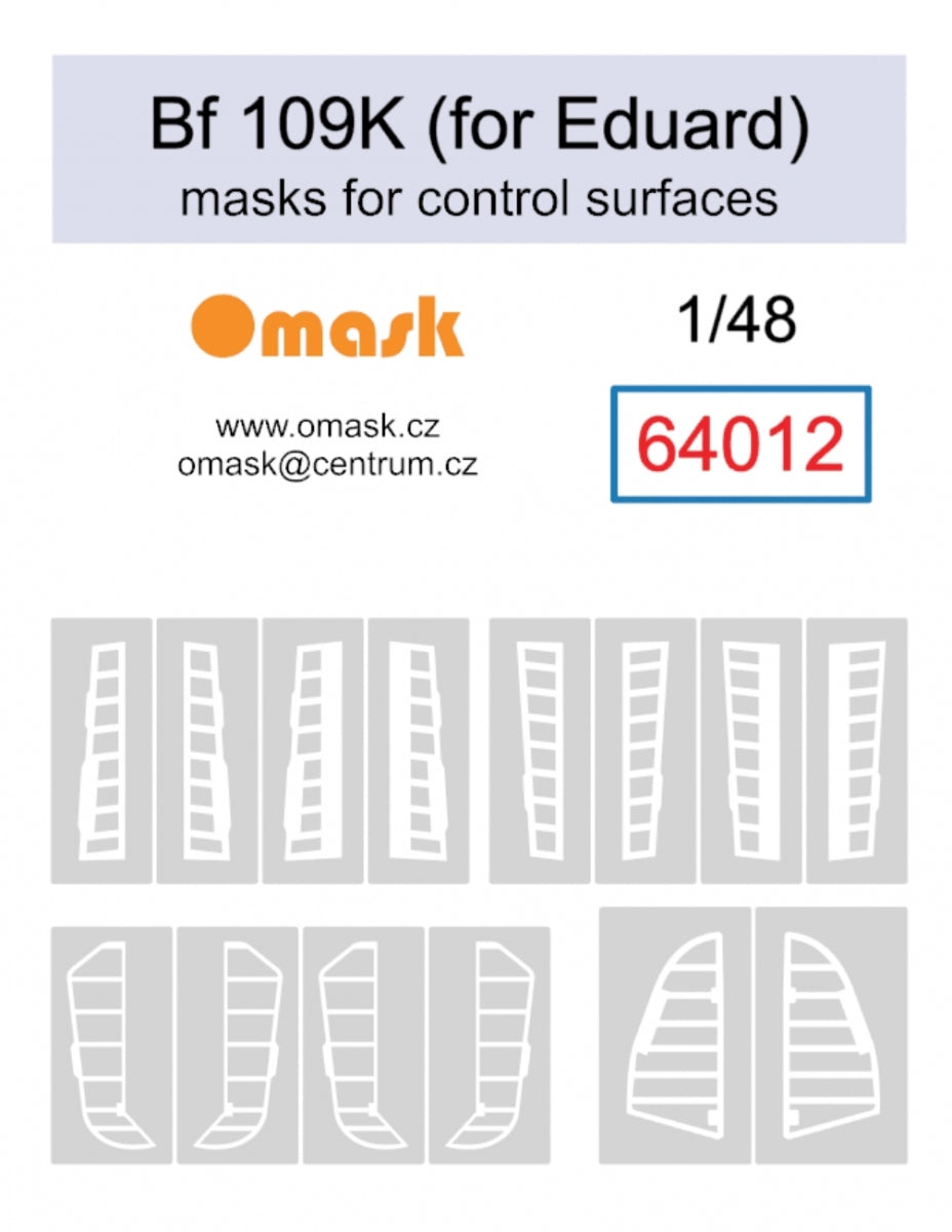Masques Omask 64012 Bf 109 K pour surfaces de contrôle (pour Eduard) 1/48