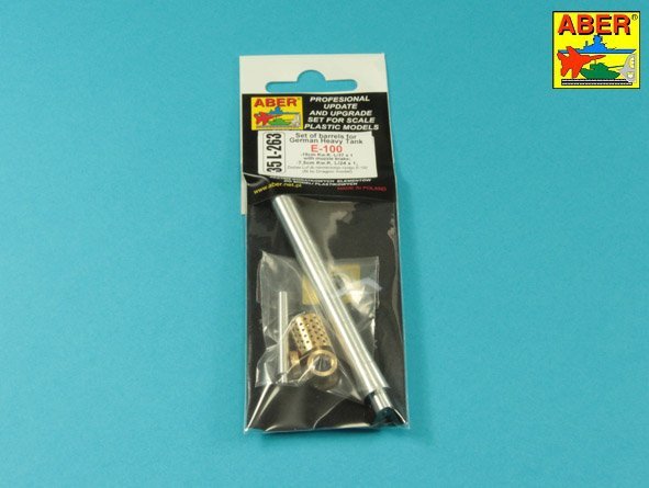 Canons Aber 35L-263 pour char allemand E-100 (Dragon), calibres 15 cm et 7,5 cm, échelle 1/35  – immagine 2