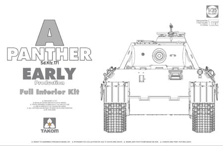 Maquette Takom 2097 Panther Ausf. et versions de début de production (intérieur complet) au 1/35