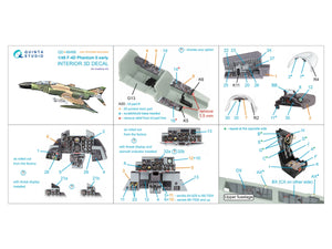 Quinta Studio QD+48488 F-4D Phantom II (première génération) Intérieur imprimé en 3D et coloré sur papier décalcomanie (Academy) (avec pièces en résine imprimées en 3D) 1/48 – Bild 3