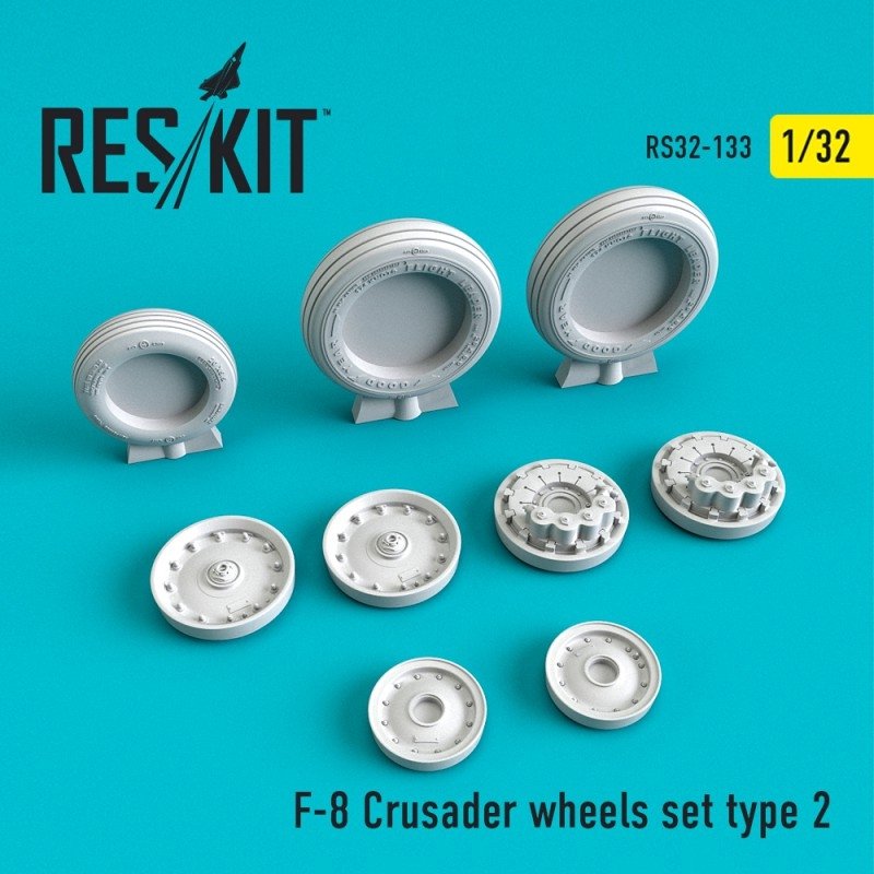 RESKIT RS32-0133 Jeu de roues F-8 Crusader Type 2 1/32