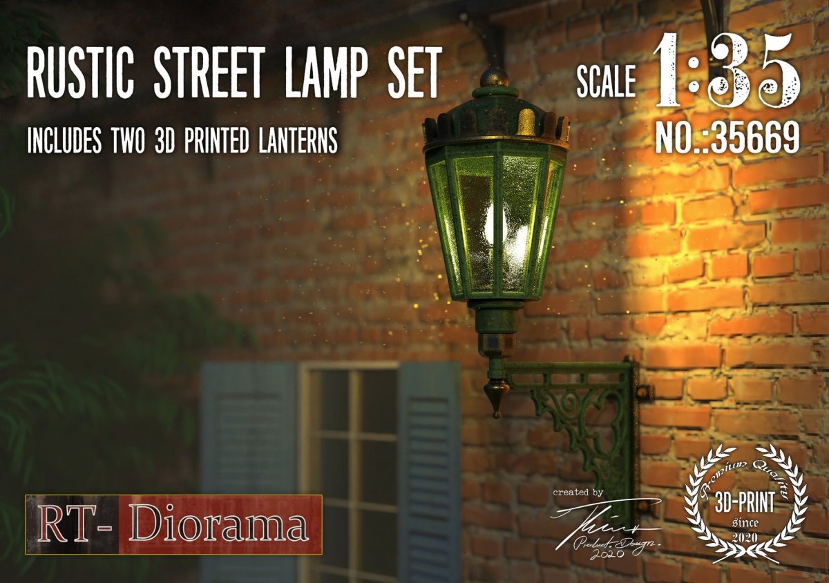 RT-Diorama 35669 Ensemble de lampadaires rustiques (2 pièces) 1/35