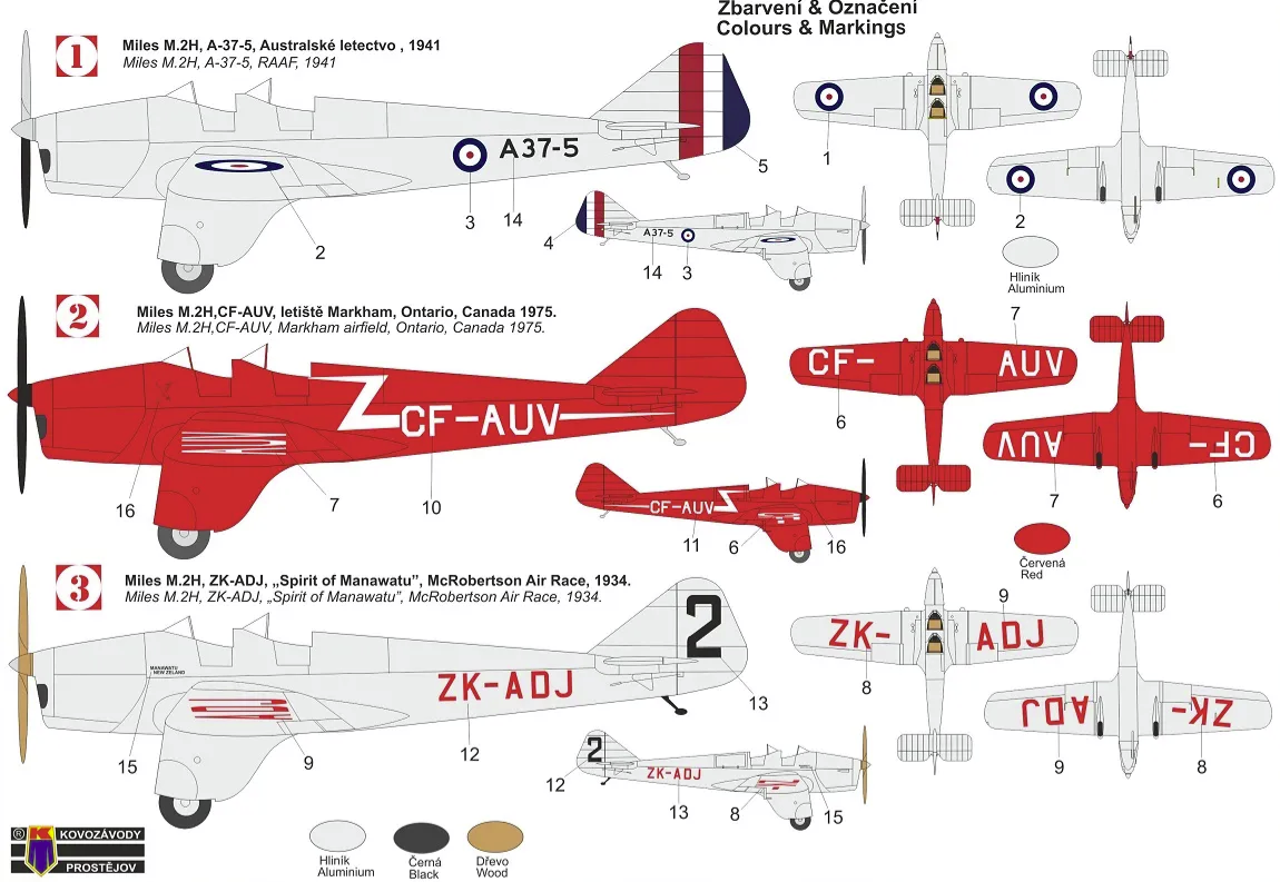 Kovozavody Prostejov KPM0283 Miles M.2H Hawk Major « International » 1/72 – image 2
