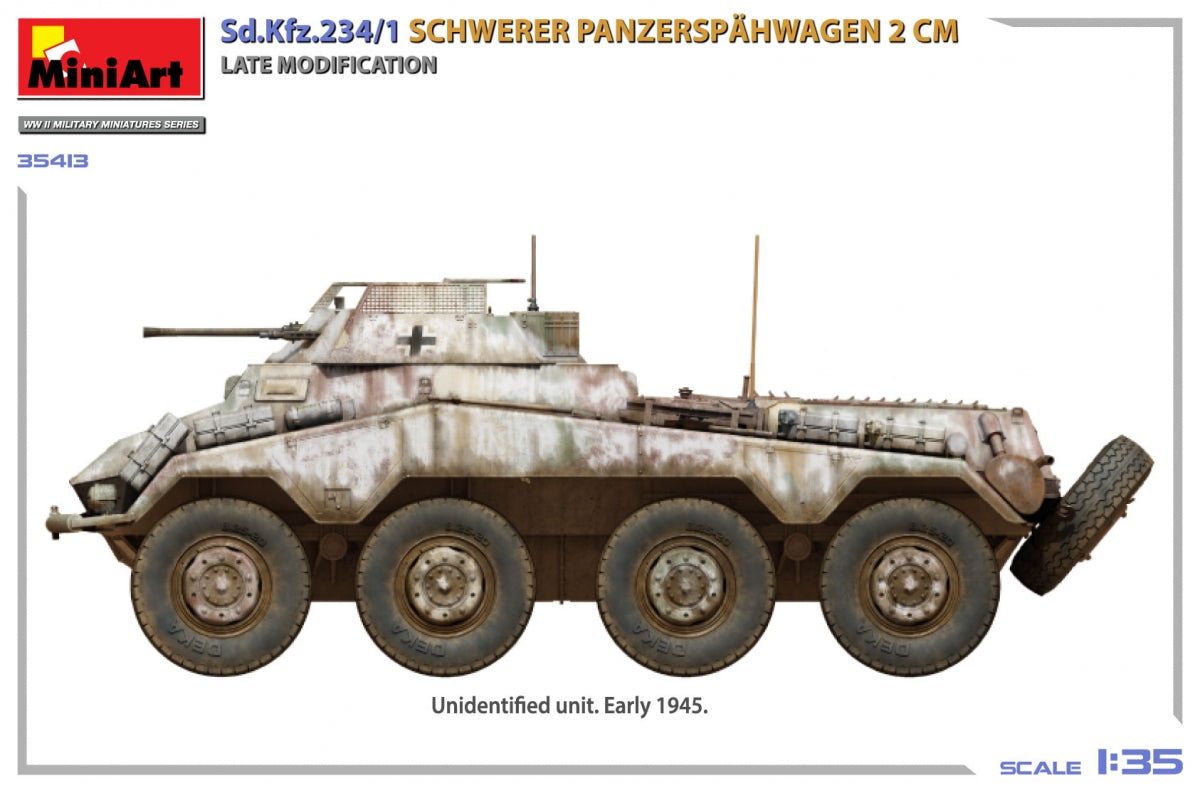 MiniArt 35413 Sd.Kfz.234/1 Schwerer Panzerspähwagen (2 cm). Mod tardif 1/35 – Bild 3