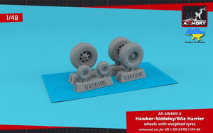 Roues Armory Models AW48416 HS Harrier GR.1/GR.3/FRS.1/AV-8A avec pneus lestés 1/48
