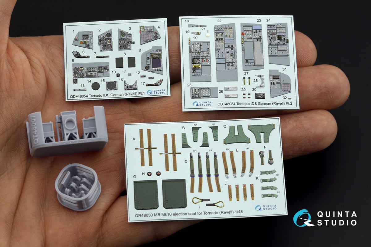 Quinta Studio QD+48054 Tornado IDS German 3D-Printed &amp;amp; coloured Interior on decal paper (Revell) (with 3D-printed resin parts) 1/48 – zdjęcie 4