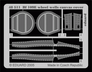 Eduard 48511 Bf 109E housse en toile pour puits de train d&amp;#39;atterrissage 1/48 (TAMIYA)
