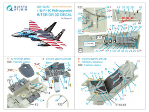 Quinta Studio QD+32252 F-15C PAD - Intérieur imprimé en 3D et coloré, amélioré et décoré (Tamiya) (avec pièces en résine imprimées en 3D) 1/32 – Bild 12