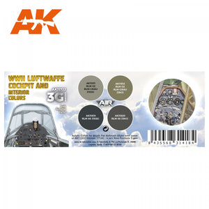 AK Interactive AK11722 COCKPIT ET INTÉRIEUR DE LA LUFTWAFFE DE LA SECONDE GUERRE MONDIALE (4 x 17 ml) – immagine 2