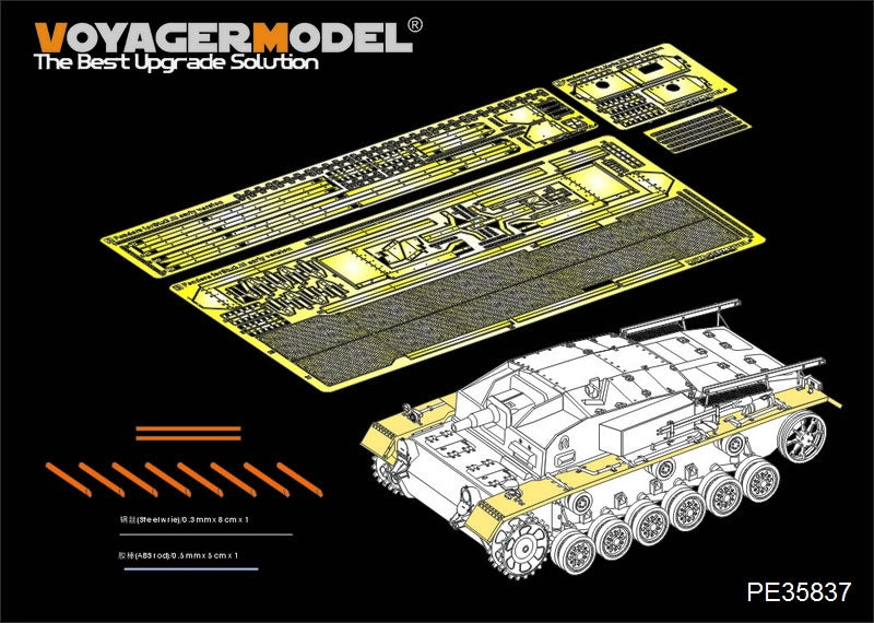 Voyager modèle PE35837 garde-boue allemand StuG.III Ausf.E de la seconde guerre mondiale pour DRAGON 6688 1/35