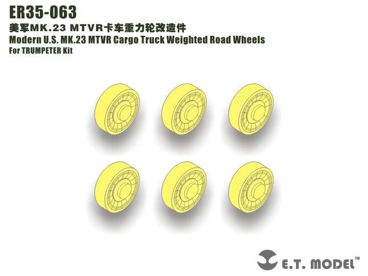 ET Model ER35-063 Camion cargo américain moderne MK.23 MTVR, roues lestées pour TRUMPETER 1/35