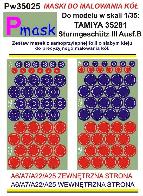 Masque P PW35025 STURMGESCHUTZ III AUSF.B TAMIYA 35281 (1/35)