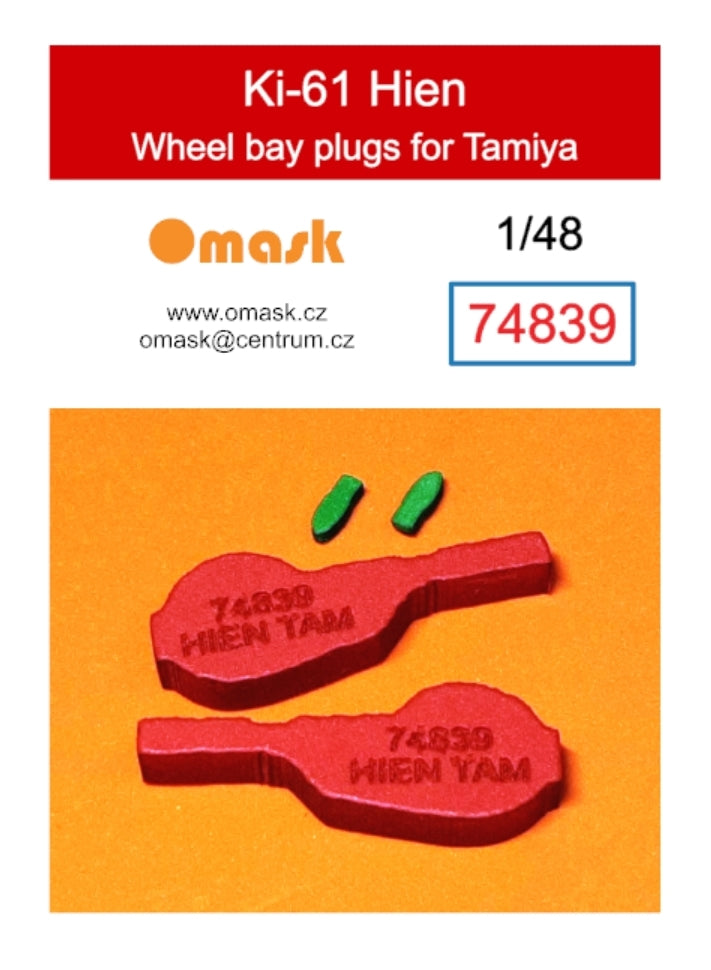 Bouchons de puits de train d'atterrissage Omask 74839 Ki-61 Hien (pour Tamiya 61115, 25424, 25203) 1/48