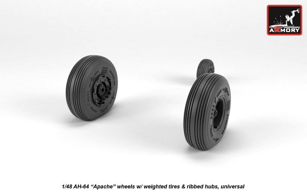 Roues Armory Models AW48331 AH-64 Apache avec pneus lestés, moyeux nervurés 1/48 – image 4