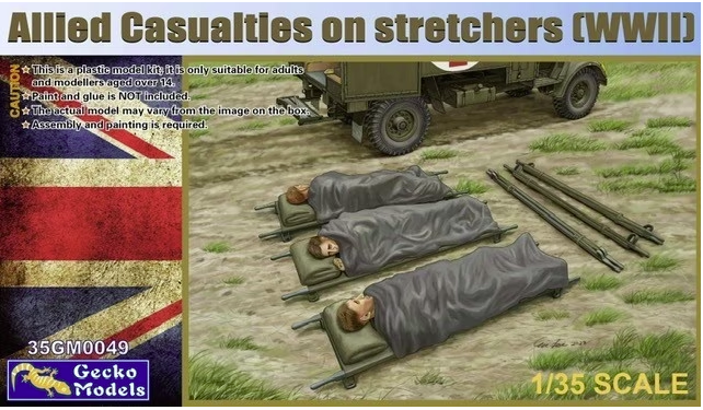 Gecko Models 35GM0049 Victimes alliées sur civières Seconde Guerre mondiale 1/35 
