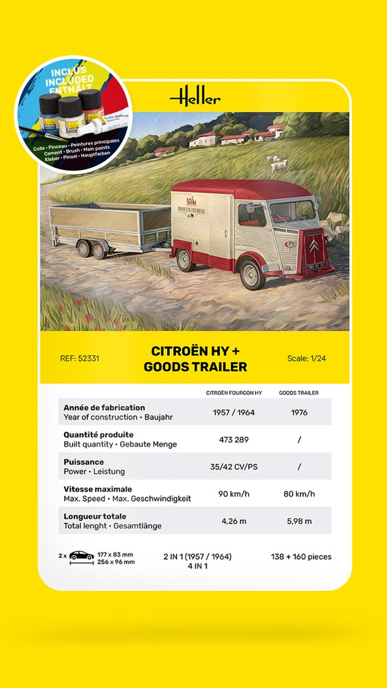 Heller 52331 Kit de Démarrage Citroën Hy + Remorque de Marchandises 1/24 – image 3
