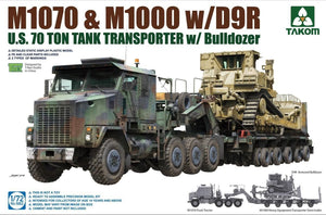 Takom 5002 US M1070 &amp;amp; M1000 avec D9R Transporteur de chars américain de 70 tonnes avec bulldozer 1/72