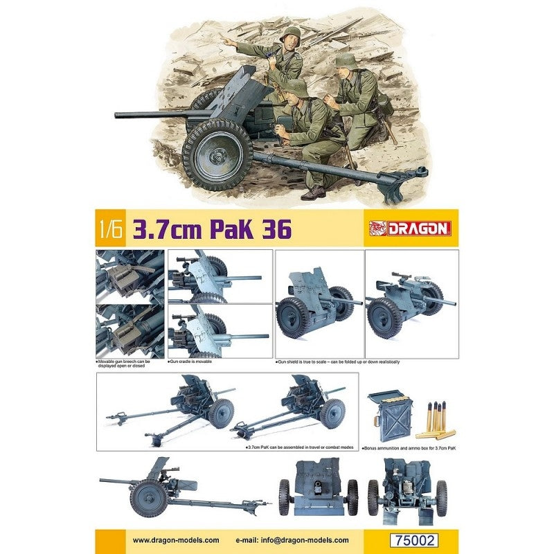 Dragon 75002 3,7 cm PaK 36 1/6