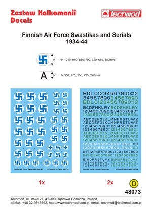 Techmod 48073 - Croix gammées et numéros de série de l&amp;#39;armée de l&amp;#39;air finlandaise 1934-44 (1/48) – Bild 2