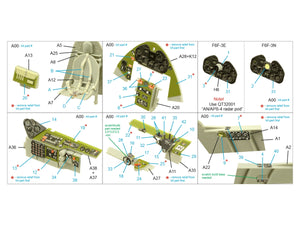 Intérieur coloré imprimé en 3D sur papier décalcomanie Quinta Studio QD32189 F6F-3E/N Hellcat (Trumpeter) 1/32 – immagine 2