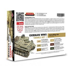 Coffret de peinture acrylique Lifecolor CS01 « Chars allemands de la Seconde Guerre mondiale » (6 x 22 ml)  – Bild 2