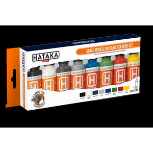 Coffret de couleurs de base pour modélisme Hataka HTK-CS100 (8 x 17 ml)