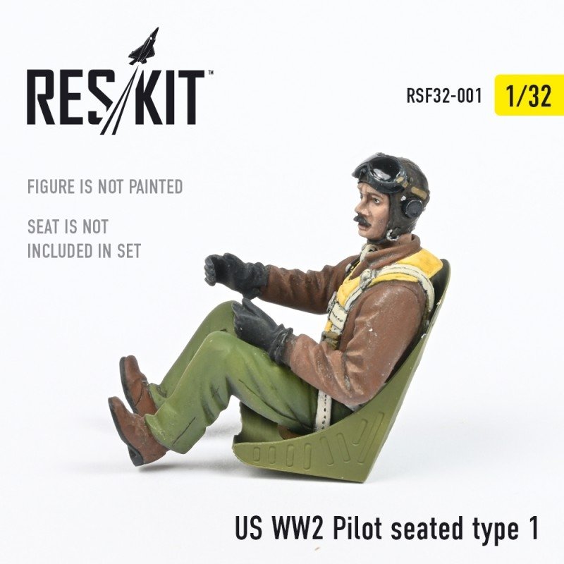 RESKIT RSF32-0001 Figurine de pilote américain de la Seconde Guerre mondiale, type 1, échelle 1/32