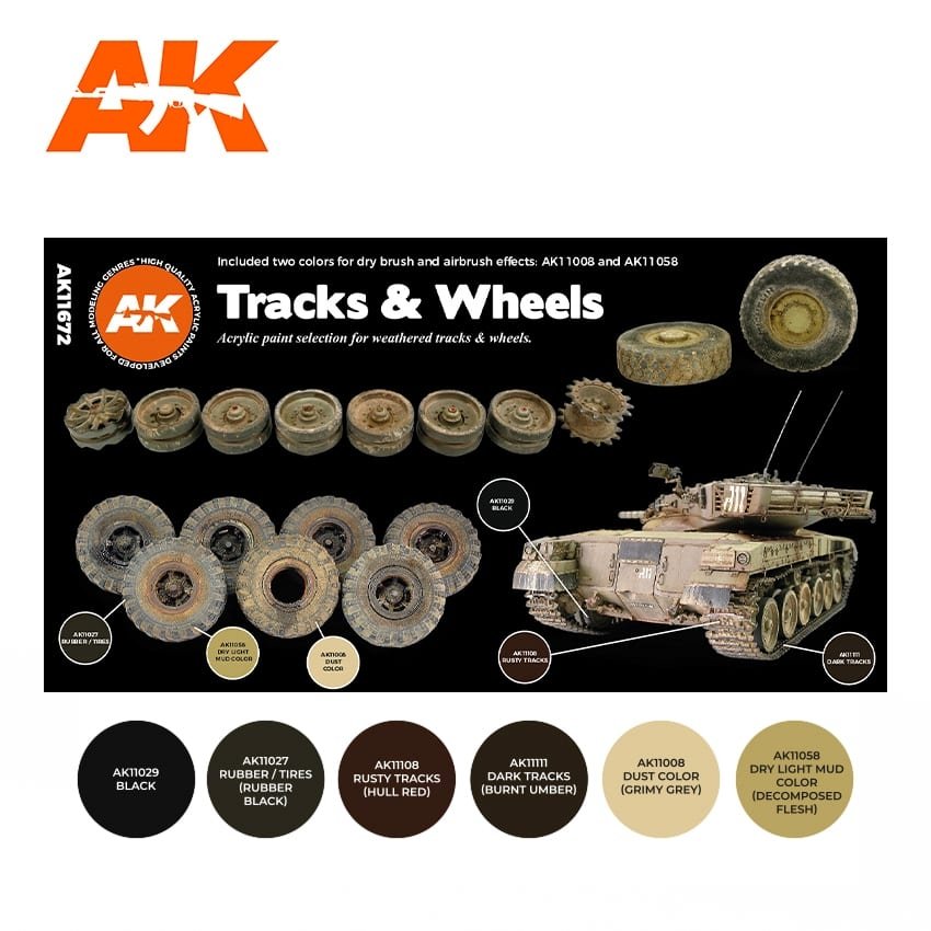 AK Interactive AK11672 3G CHENILLES ET ROUES 6x17 ml – imagen 2