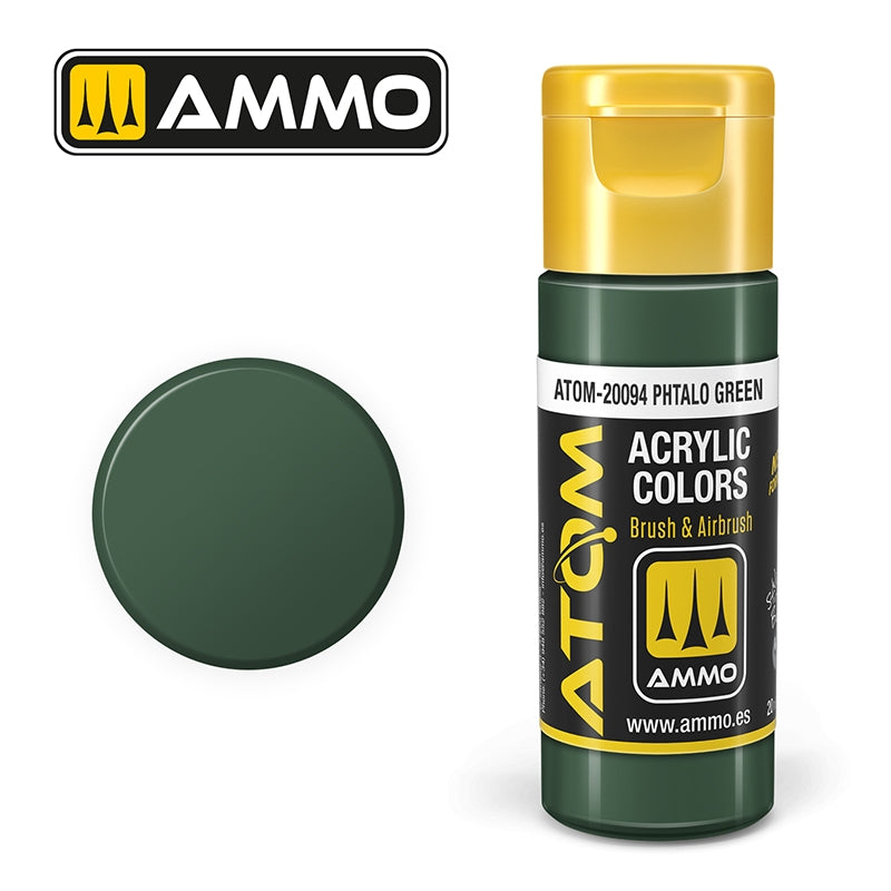 AMMO de Mig Jimenez 20094 ATOM COLOR Vert phtalo 20ml
