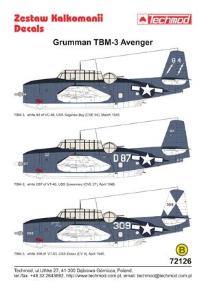 Techmod 72126 - Grumman TBM-3 Avenger 1/72 – Bild 2