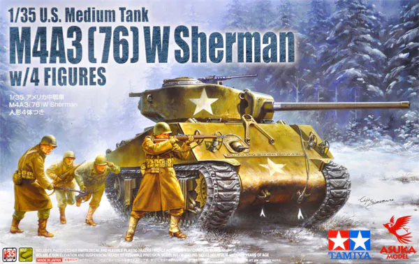 Asuka 35-048 M4A3 (76) W Sherman avec figurine (Tamiya) 1/35